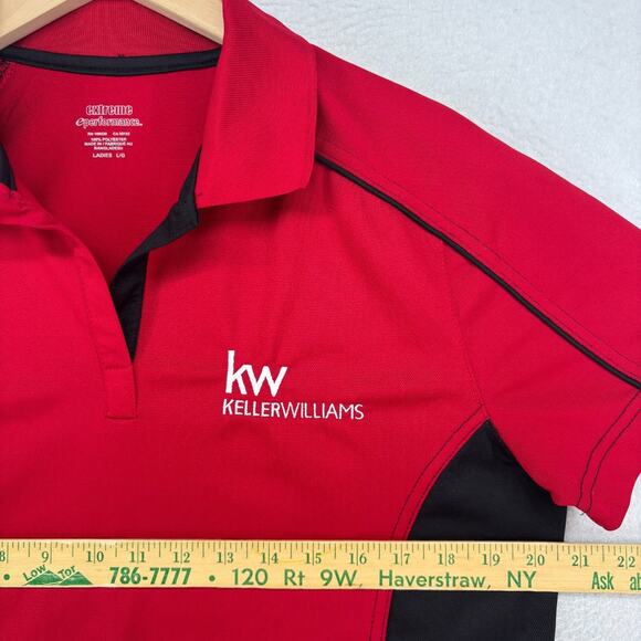 KELLER WILLIAMS Shirt Womens L Golf Polo Real Estate Agent Employee Red - Picture 9 of 11